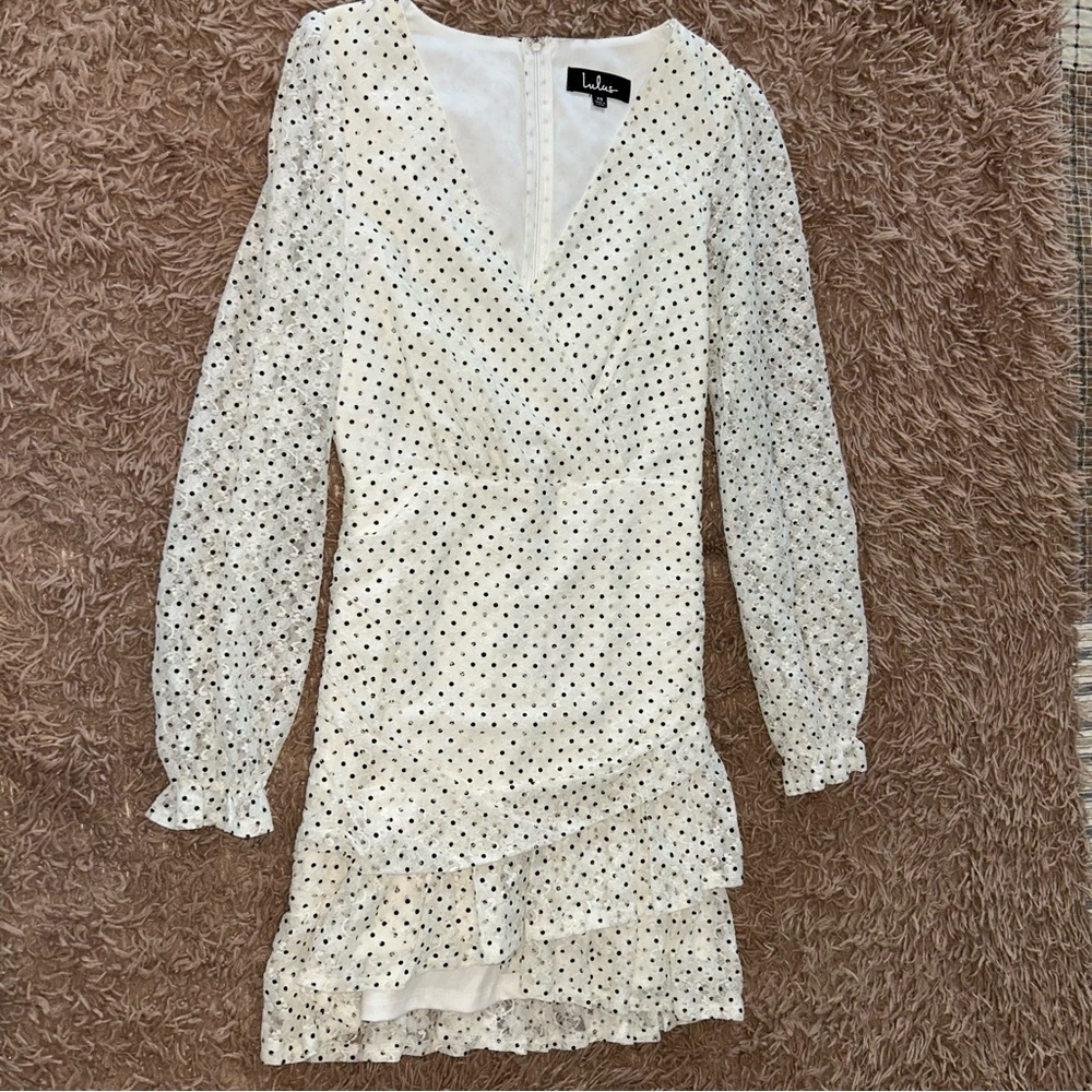 Lulu's Polka Dot Long Sleeve Dress